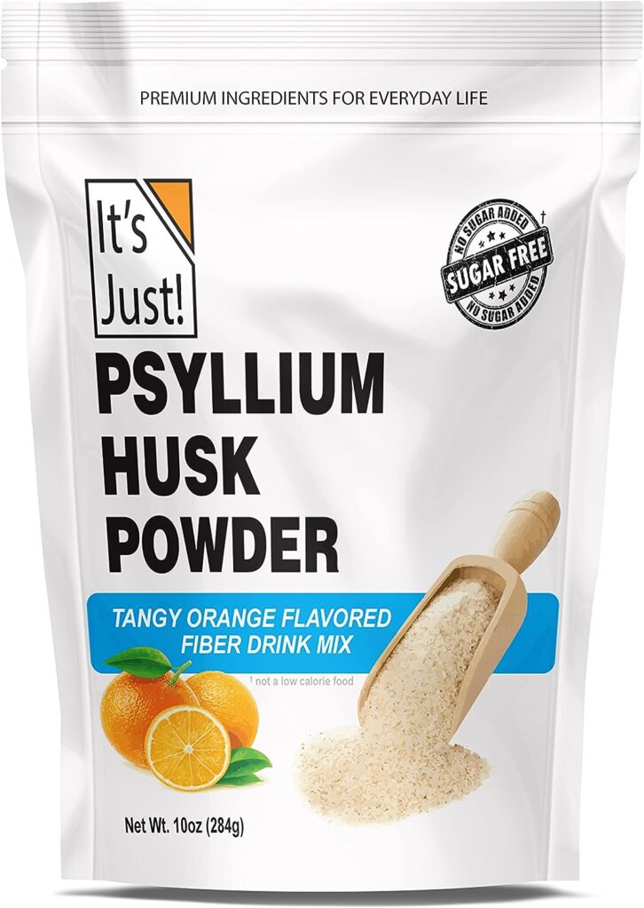 Its Just! - Psyllium Husk Powder, Easy Mixing Dietary Fiber, Cleanse Your Digestive System, Finely Ground Powder, Ideal for Keto Baking, Non-GMO (Tangy Orange, 10oz (Pack of 1))
