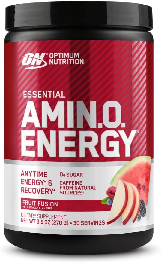 Optimum Nutrition Amino Energy - Pre Workout with Green Tea, BCAA, Amino Acids, Keto Friendly, Green Coffee Extract, Energy Powder - Fruit Fusion, 30 Servings