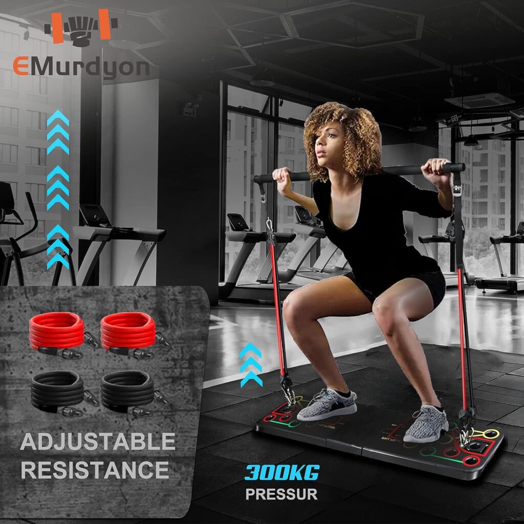 Portable Home Gym Equiptment: Push-Up Board, Pilates Exercise  20 Fitness Accessories with Resistance Bands, Sit-Up Base, Ab Roller Wheel - Full Body Workout for Men and Women, Gift for Boyfriend