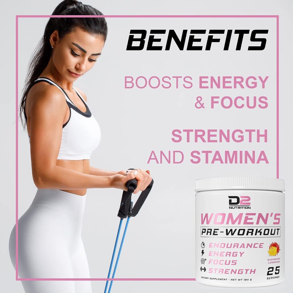 Pre Workout for Women - Raspberry Lemonade - Energy for working out - High Endurance - Best Pre Workout for Girls 25 servings (Raspberry Lemonade)