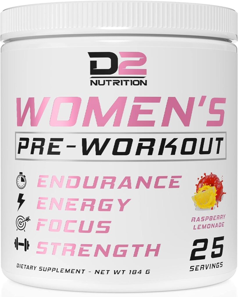Pre Workout for Women - Raspberry Lemonade - Energy for working out - High Endurance - Best Pre Workout for Girls 25 servings (Raspberry Lemonade)