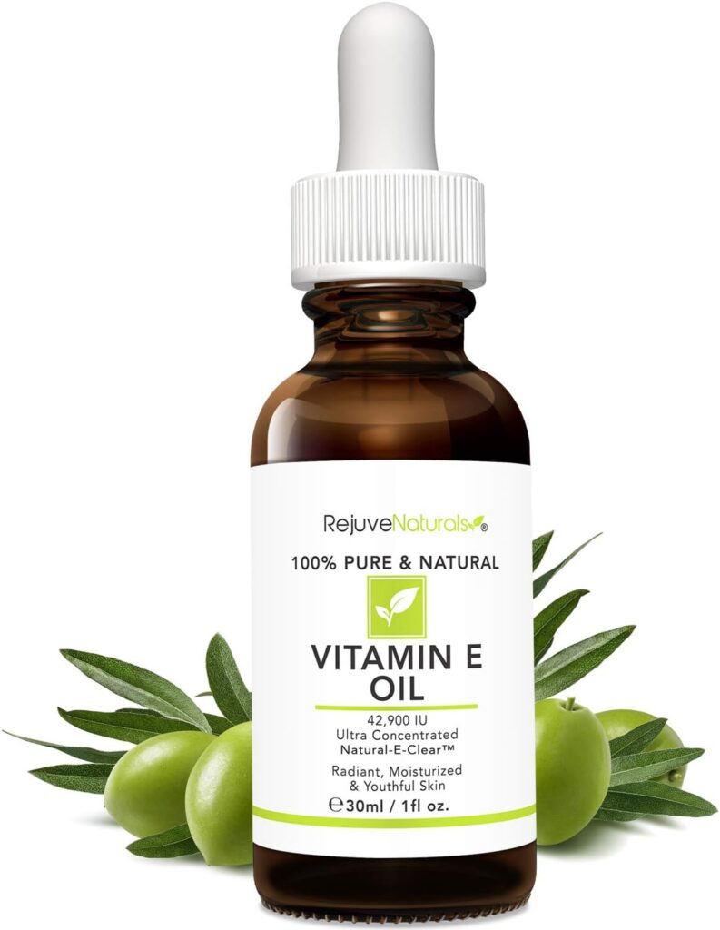 Vitamin E Oil - 100% Pure  Natural, 42,900 IU. Repair Dry, Damaged Skin from Surgery  Acne, Age Spots  Wrinkles. Boost Collagen for Moisturized, Youthful-Looking Skin. d-Alpha tocopherol, 1 Fl Oz
