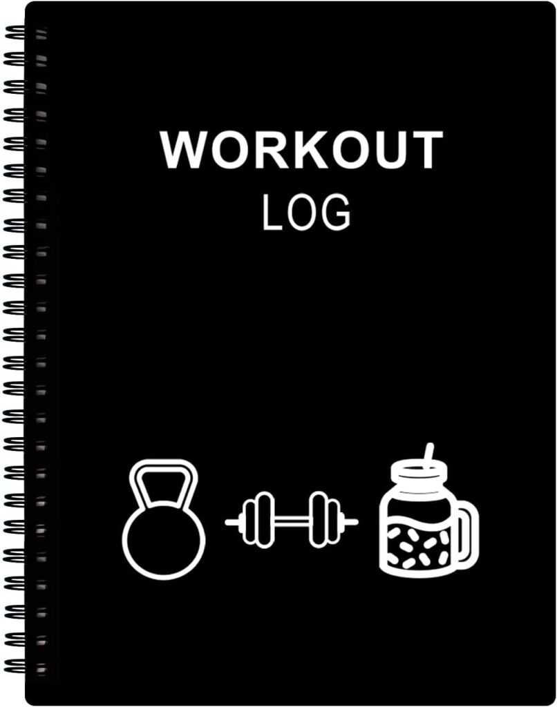 Workout Log for Women  Men - A5 Fitness Planner/Journal to Track Weight Loss, Workout Journal for GYM, Bodybuilding Progress - Daily Health  Wellness Tracker, Black